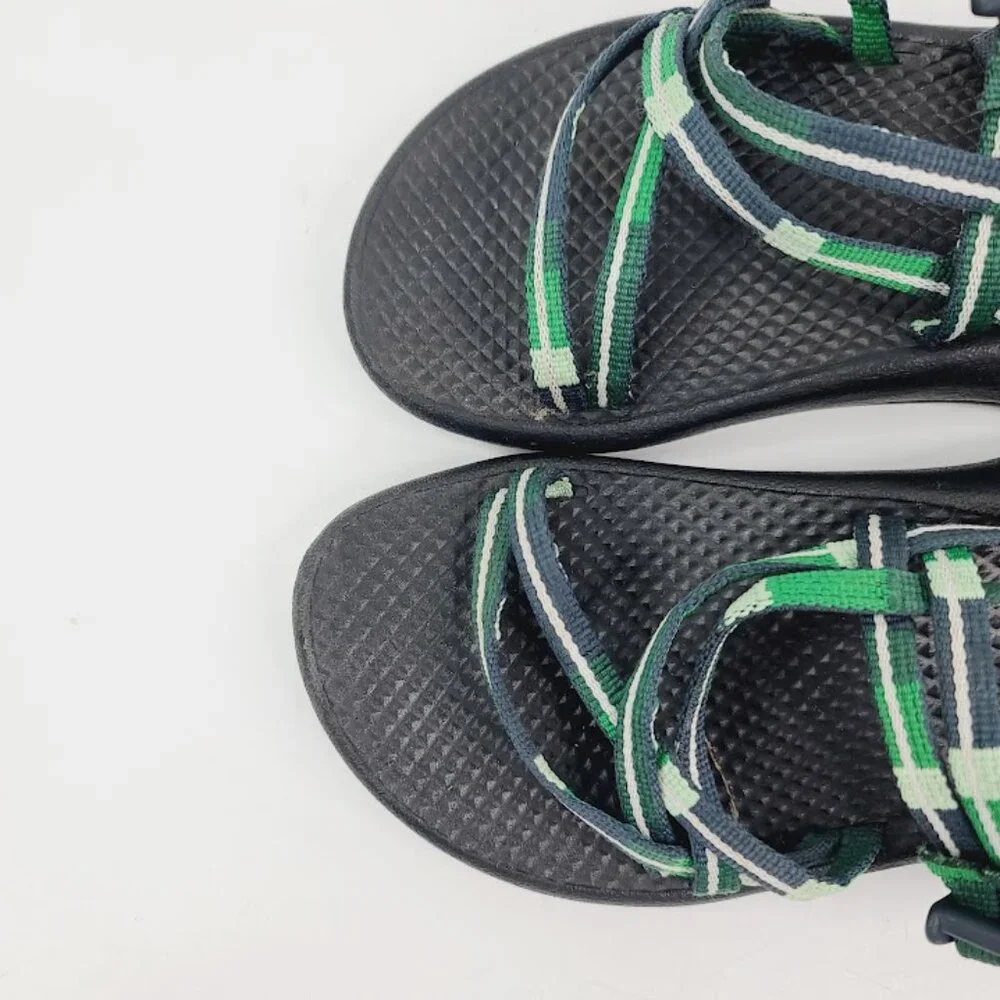 Chaco Girl Green Black Z1 Braided Cross Strap Casual Trekking Sandal Size 2‎